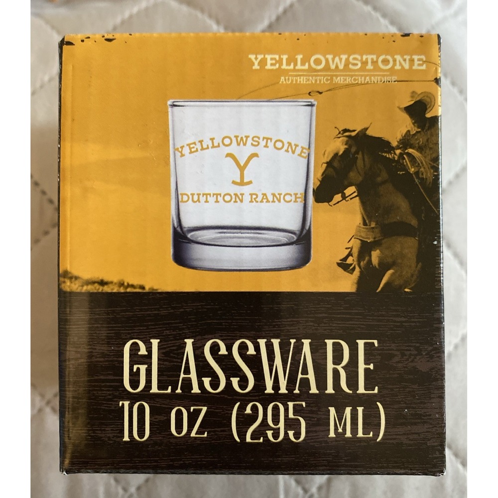 NEW  Yellowstone Dutton Ranch 10oz Clear Rocks Glass Whiskey Tumbler